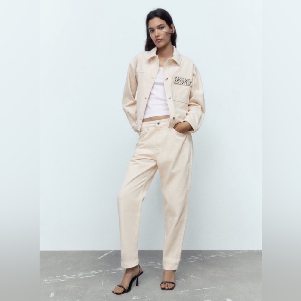 π Zara Rhinestone Pocket Cropped Jacket - Picture 7 of 10